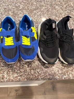 Cat & Jack Blue and Neon Yellow Kids' Sneakers